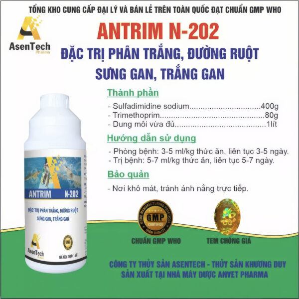 Trị bệnh do vi khuẩn Vibrio gây ra cho thủy sản ANTRIM  N-202 - Hình ảnh 3